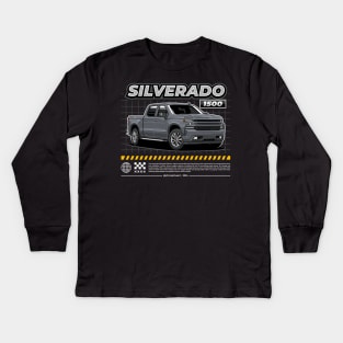Silverado Truck 1500 Special (Gray) Kids Long Sleeve T-Shirt